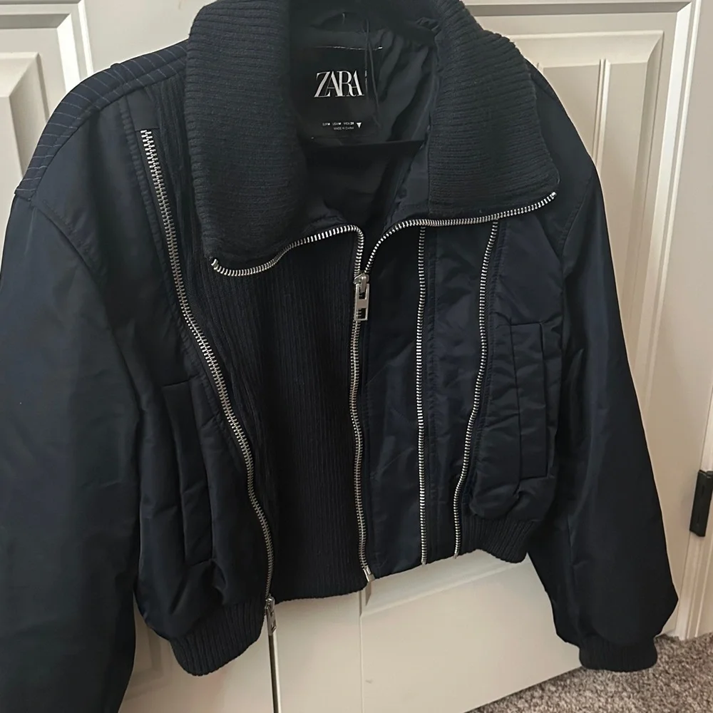 Zara Navy Blue  Cropped Jacket - never worn - Picture 2 of 12